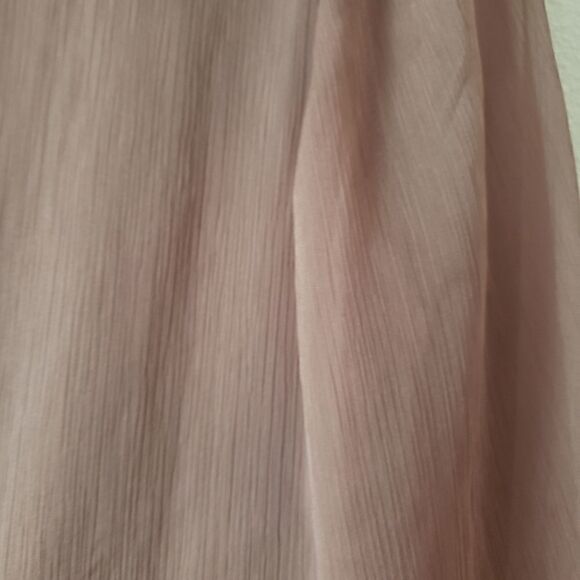 H&M Beige V-neck Chiffon Babydoll style Hi-Low Balloon sleeve dress,sz XXS - Picture 7 of 10